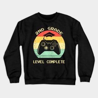 Second 2nd Grade  Level Complete Video Gamer Crewneck Sweatshirt